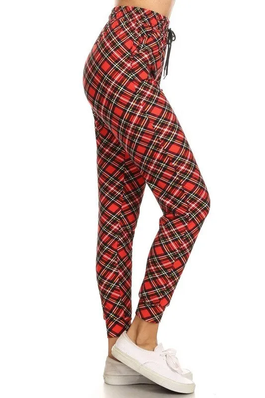 BLACK FRIDAY DEAL: Red Black Plaid Butter Soft Joggers