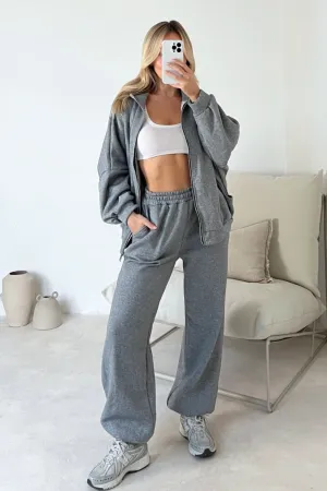 Cady grey bomber jacket and jogger loungewear