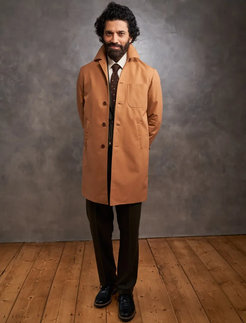 Cinnamon Ventile Cotton Long Overcoat