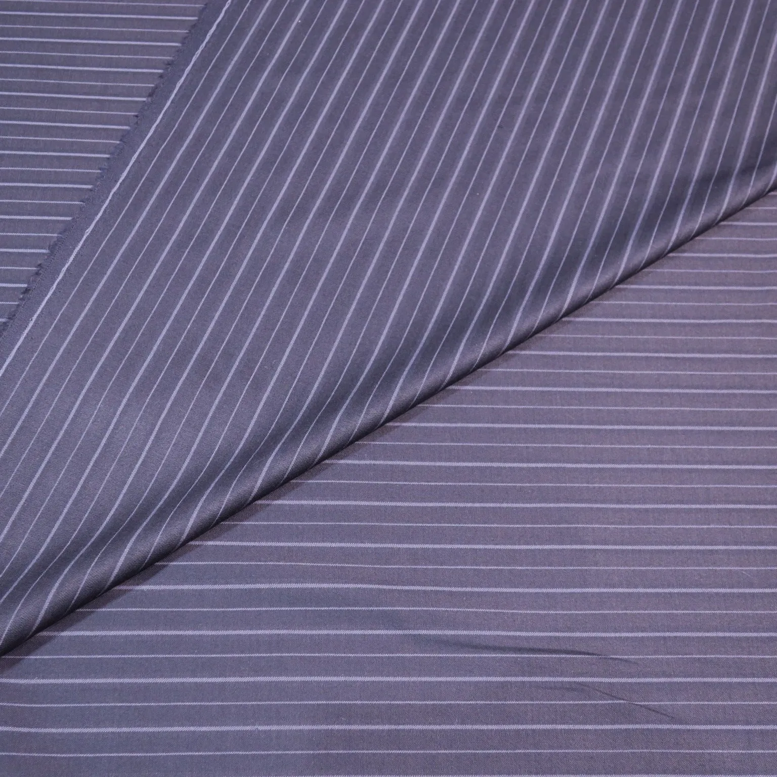 Dark Blue Stripe Wool Loro Piana Fabric