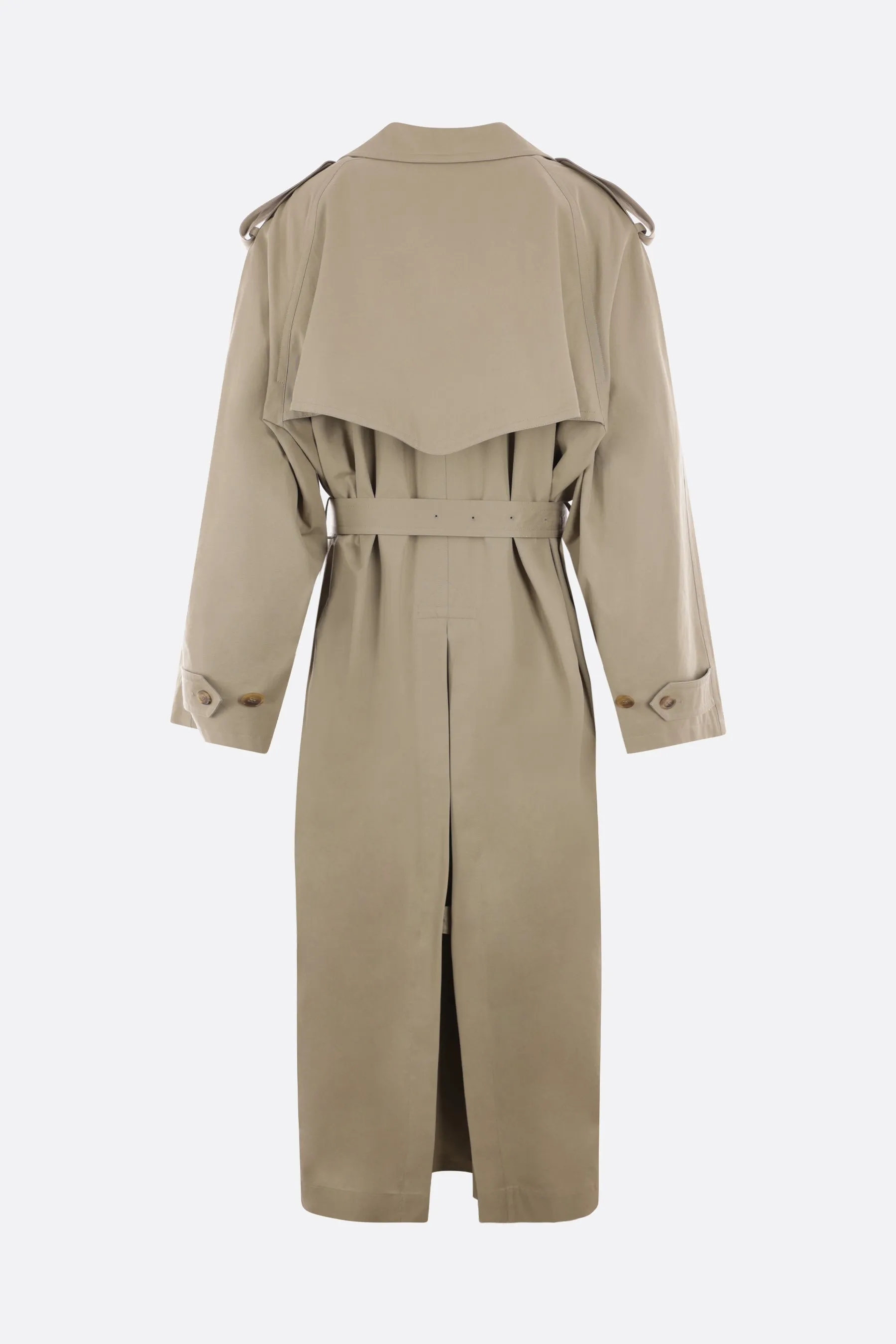 Double-Breasted Drill Trench Coat