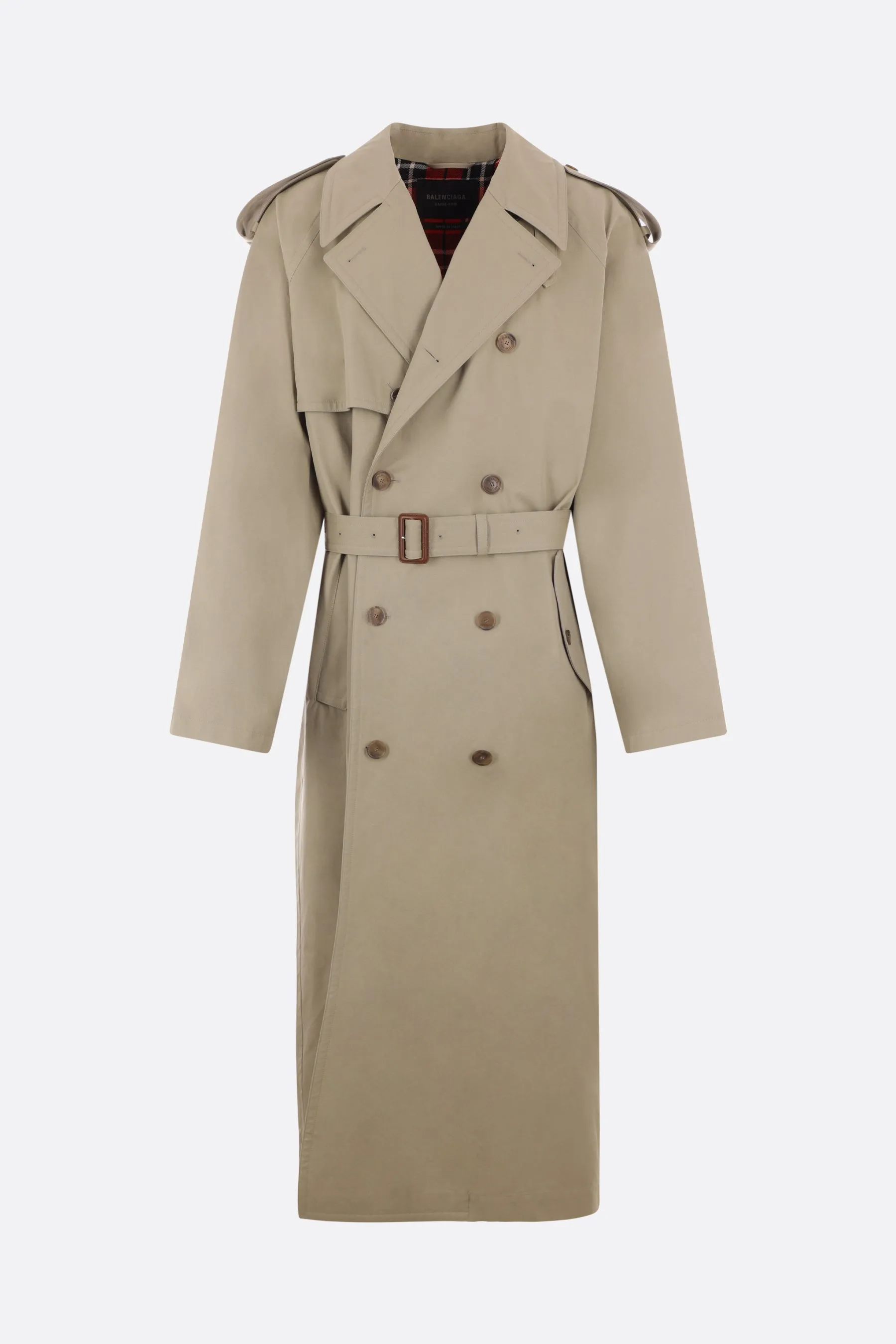 Double-Breasted Drill Trench Coat