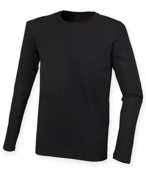 Feel good long sleeved stretch t-shirt | Black