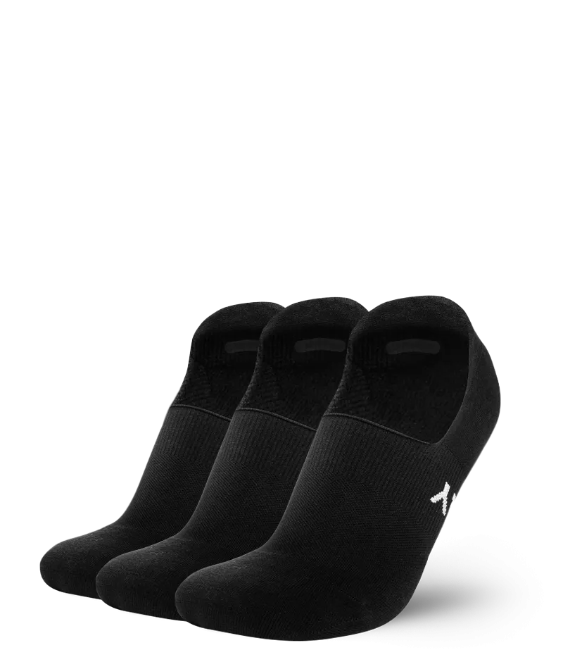 Flagship No Show Socks Black 3-Pack