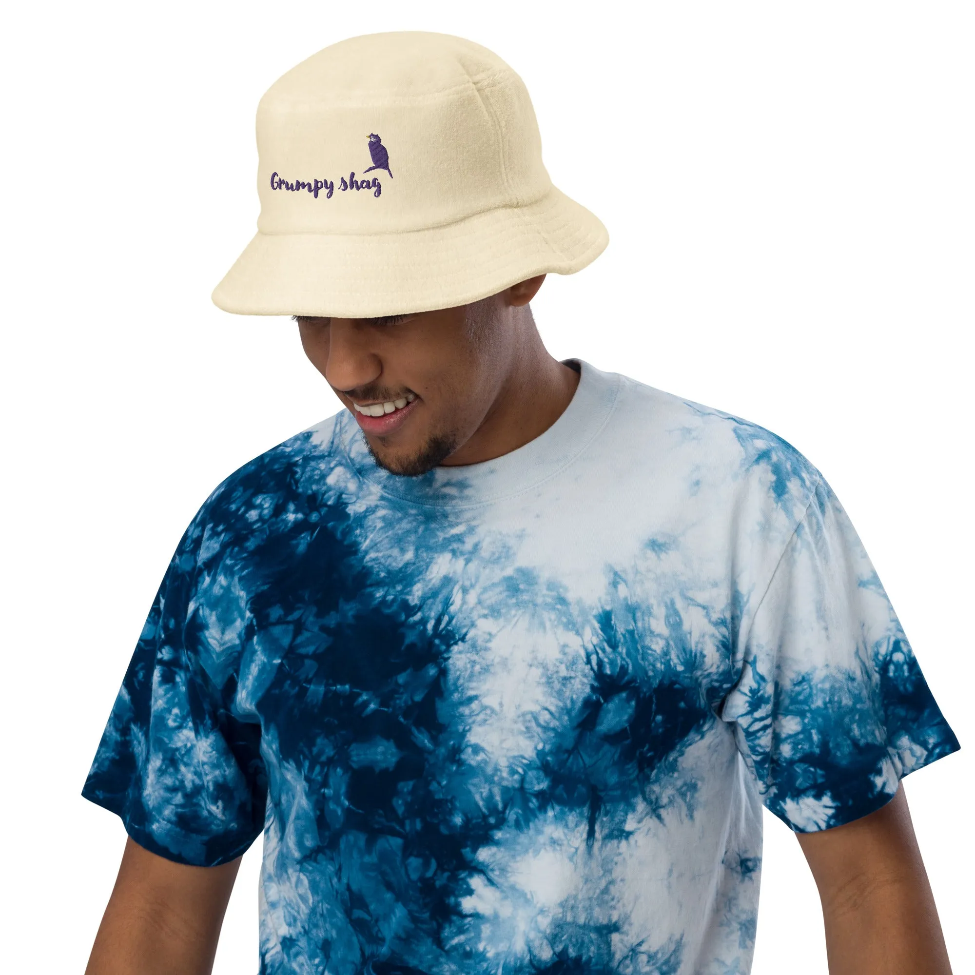 Grumpy shag Unstructured terry cloth bucket hat