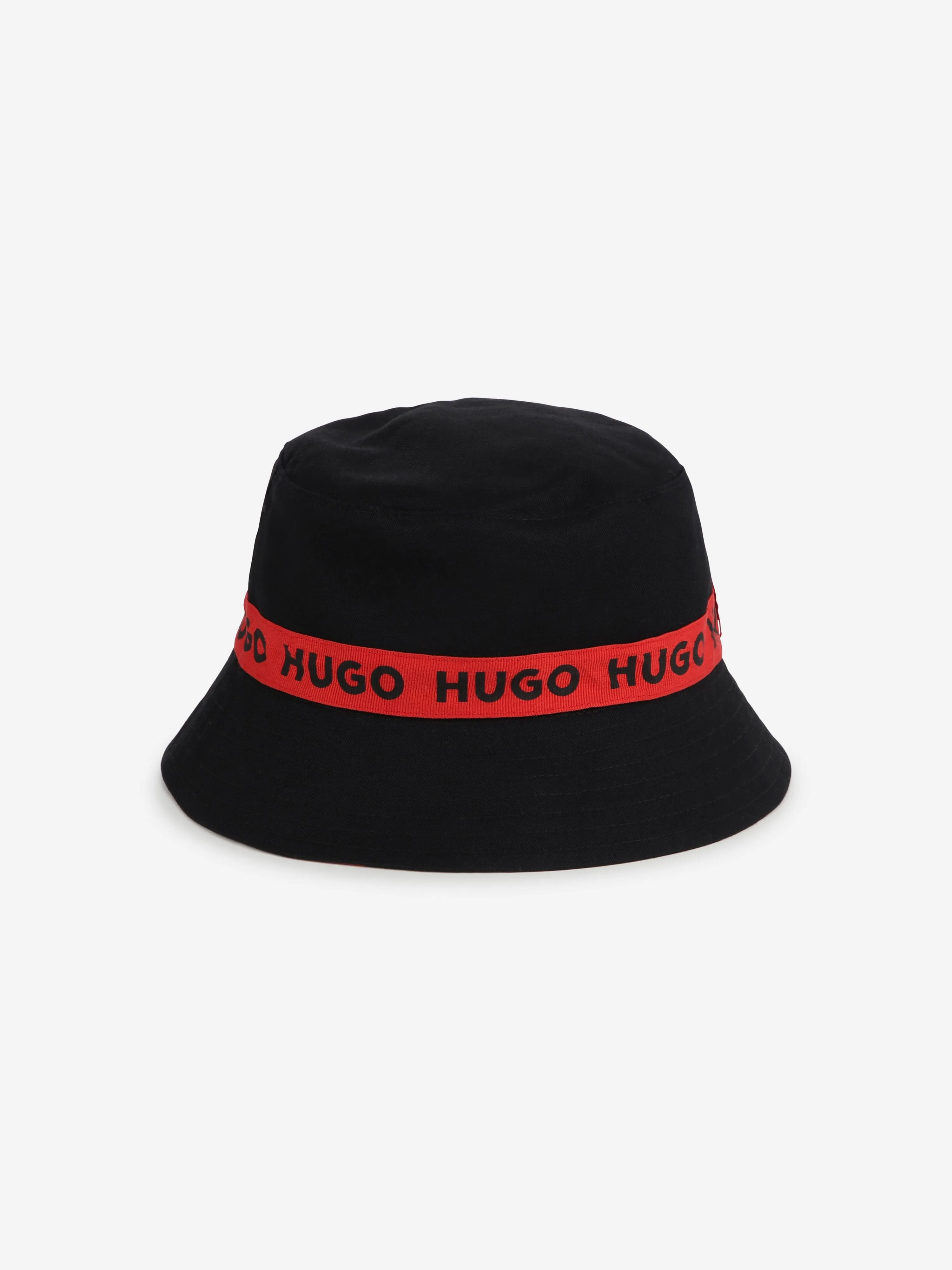 Hugo Kids Reversible Bucket Hat in Black