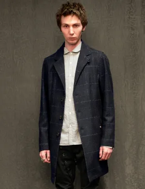 IMMORTAL Silverstone Frock Coat - Bouclé Windowpane Navy Check