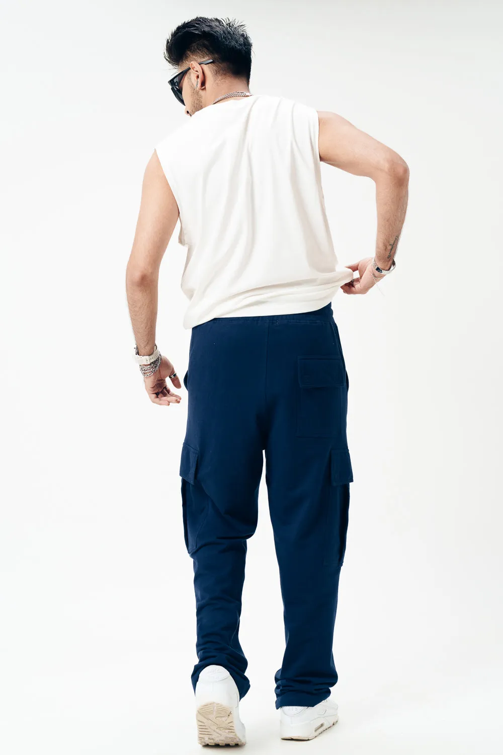 Indigo Loose Fit Men's Cargo Joggers