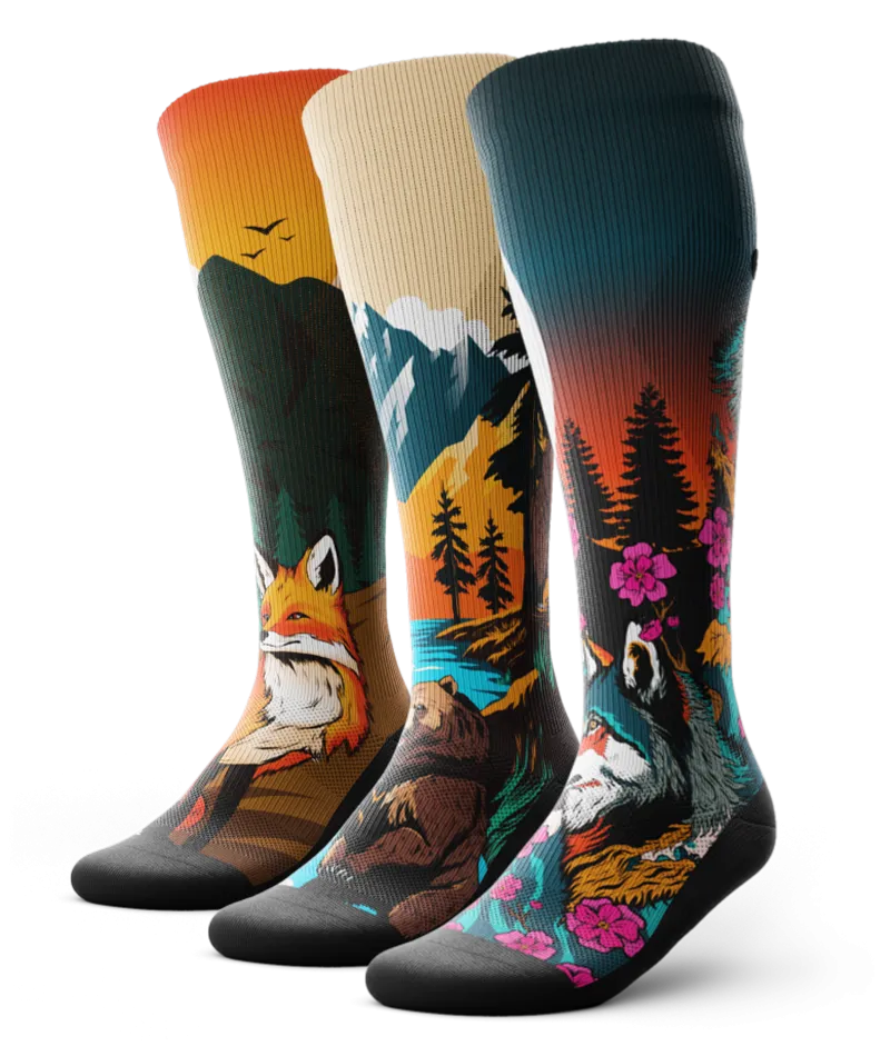 Into The Woods Knee High Compression Socks 3-Pack