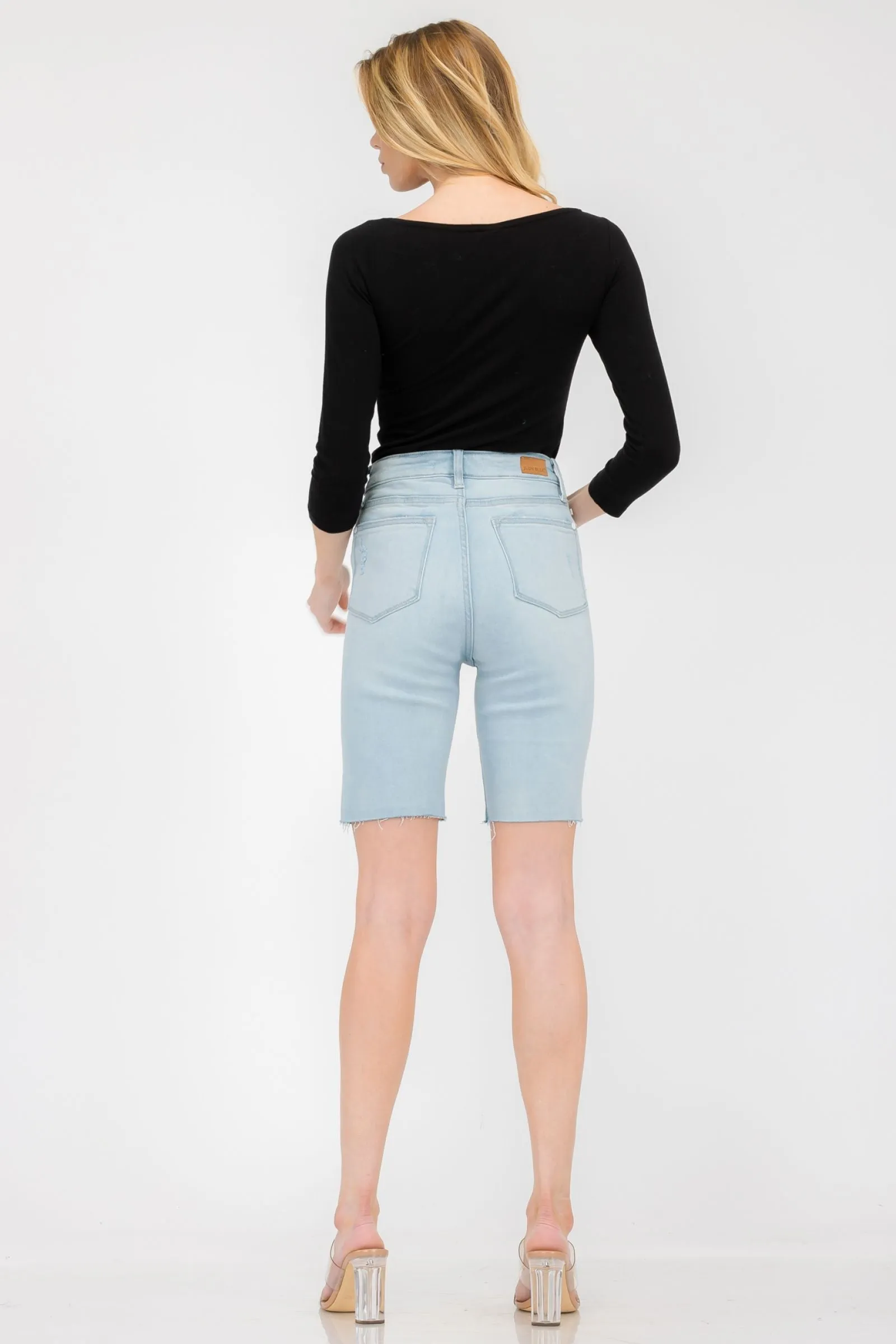 Judy Blue Reg/Plus High Waist Destroyed Cut Off Bermuda Shorts