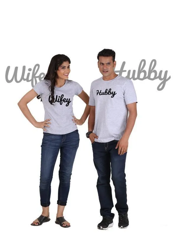 Love Story 'Hubby & Wifey' Classic Cotton Couple Tee