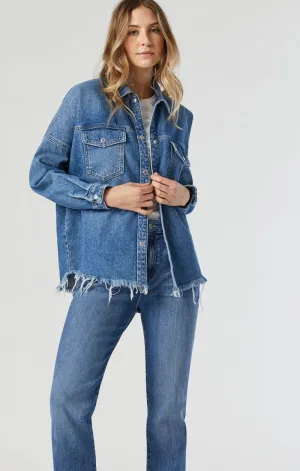 Mavi Fiona Relaxed Denim Shirt Sky Organic Blue