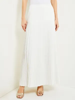 Maxi A-Line Skirt - Pleated Woven