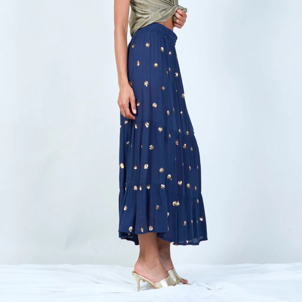 Maxi skirt with sequin details wholesale