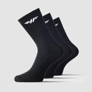 MEN-MAX-CREW HALF CUSHIONED SOCKS (BLACK)