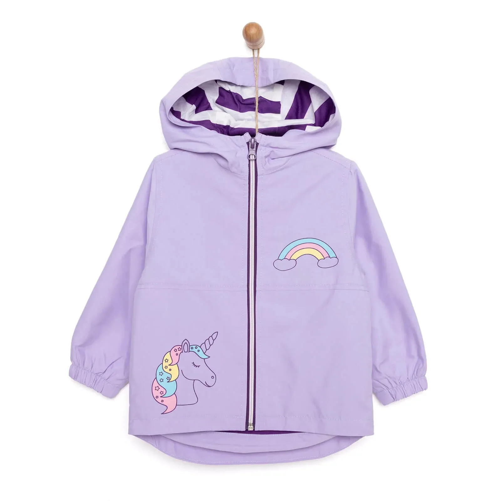 Midimod Basic Dinosaur Printed Raincoat - Lilac