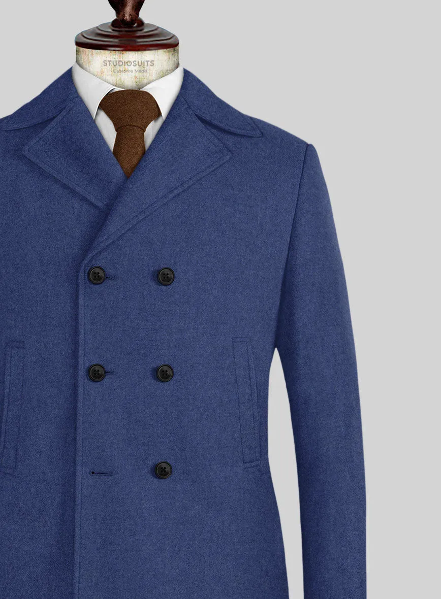 Naples Powder Blue Tweed Pea Coat