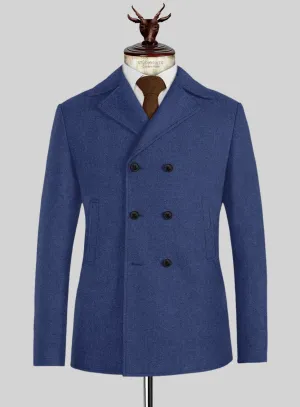 Naples Powder Blue Tweed Pea Coat