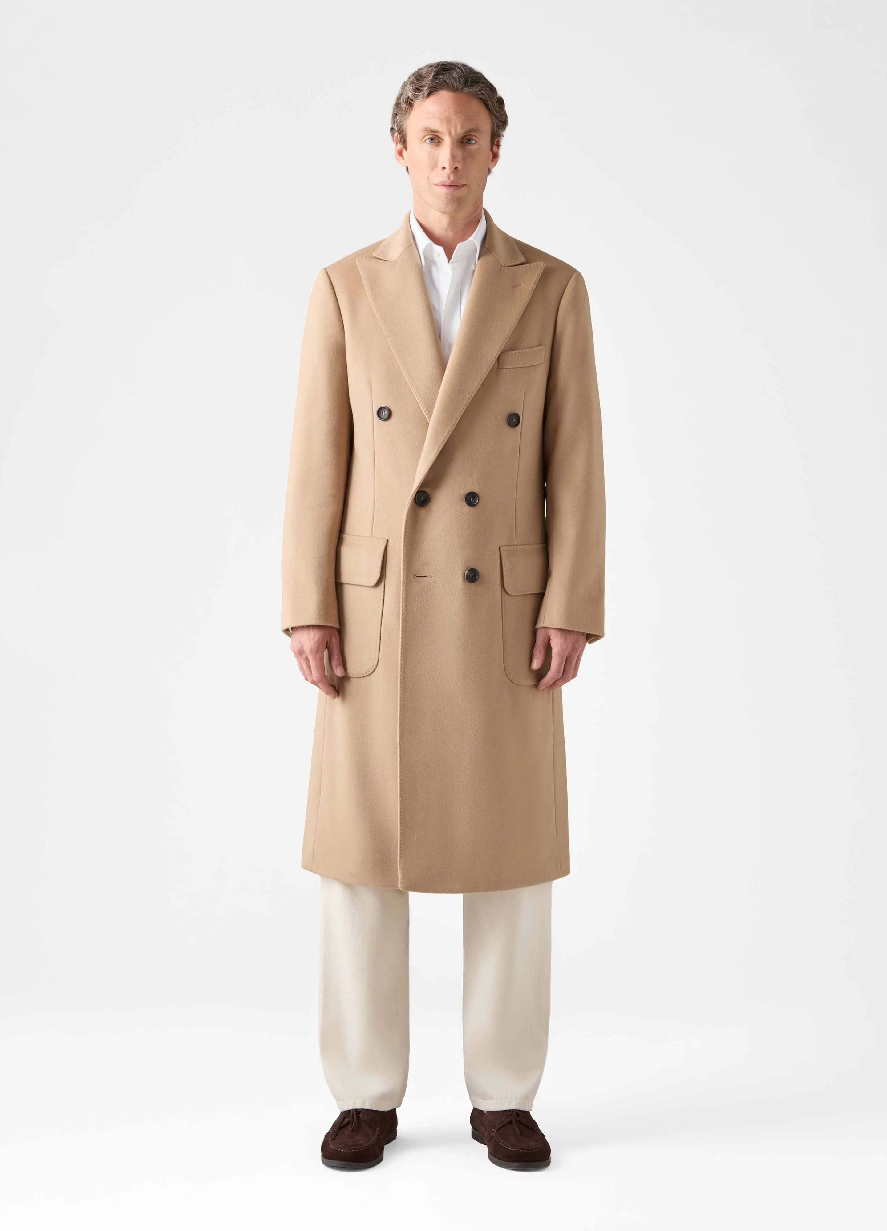 Noah Double Breasted Coat - Camel