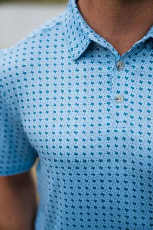 Performance Polo State of Texas Light Blue