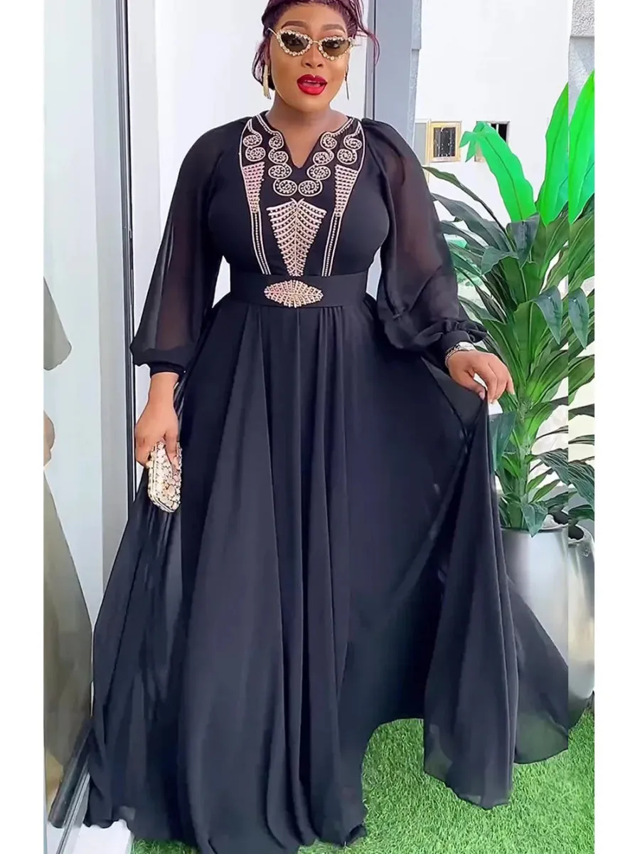 Plus Size African Maxi Dresses for Women: Elegant Evening Party Long Dress, Kaftan & Muslim Chiffon Fashion