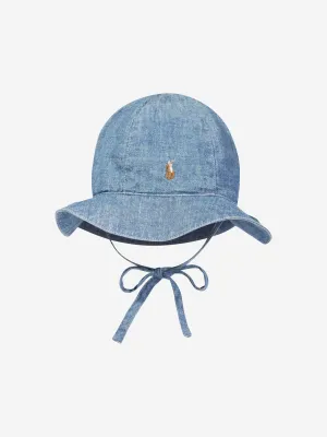 Ralph Lauren Baby Girls Chambray Sun Hat in Blue