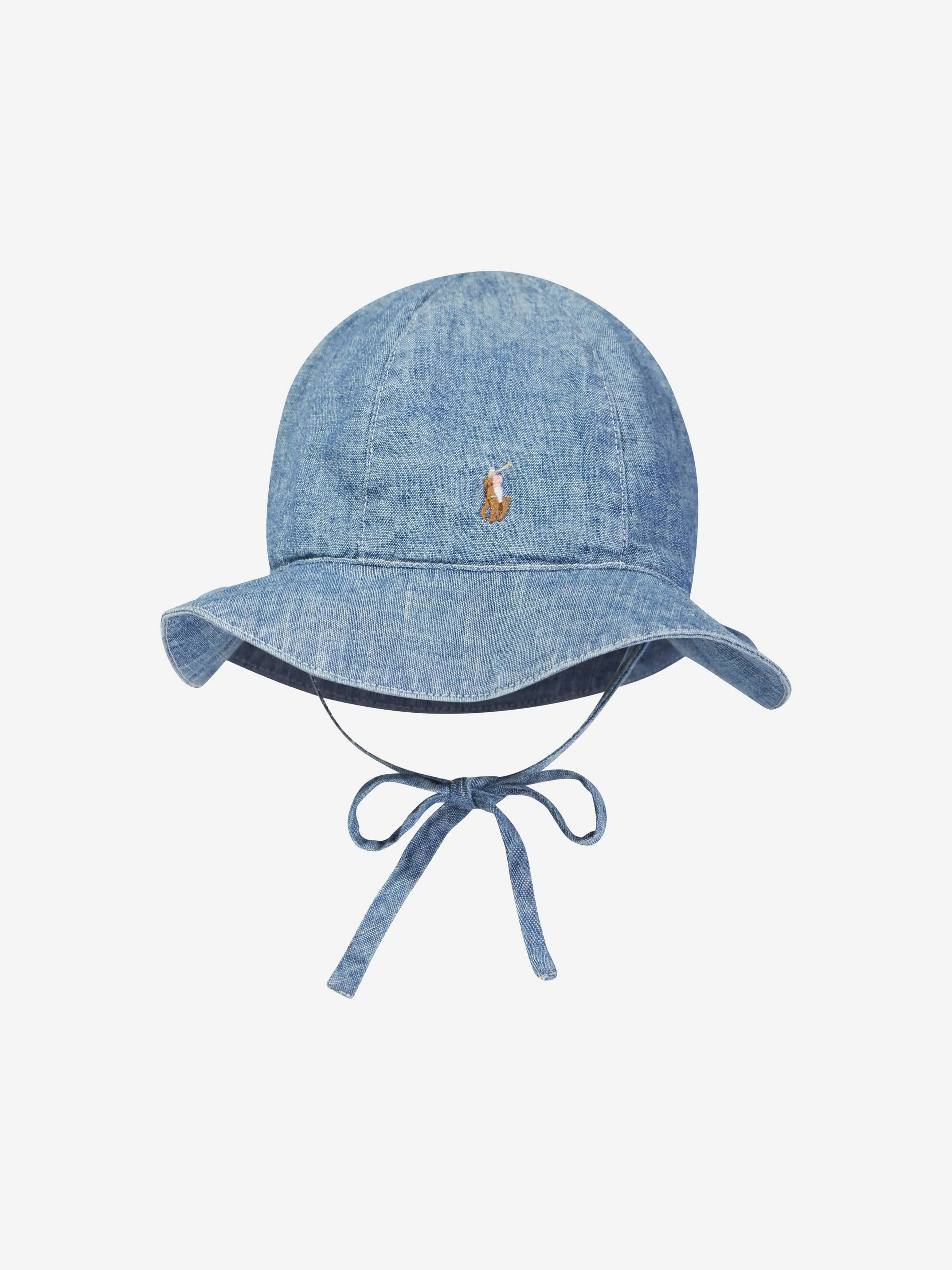 Ralph Lauren Baby Girls Chambray Sun Hat in Blue