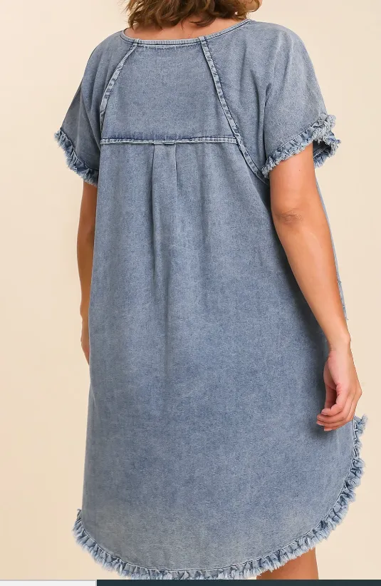 Raw Hem Denim Dress