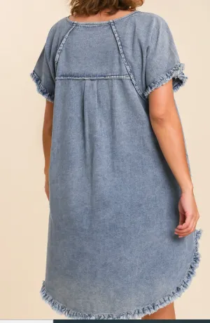 Raw Hem Denim Dress