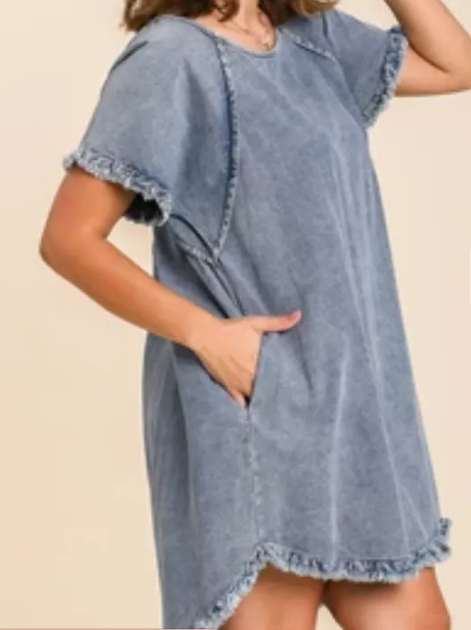 Raw Hem Denim Dress