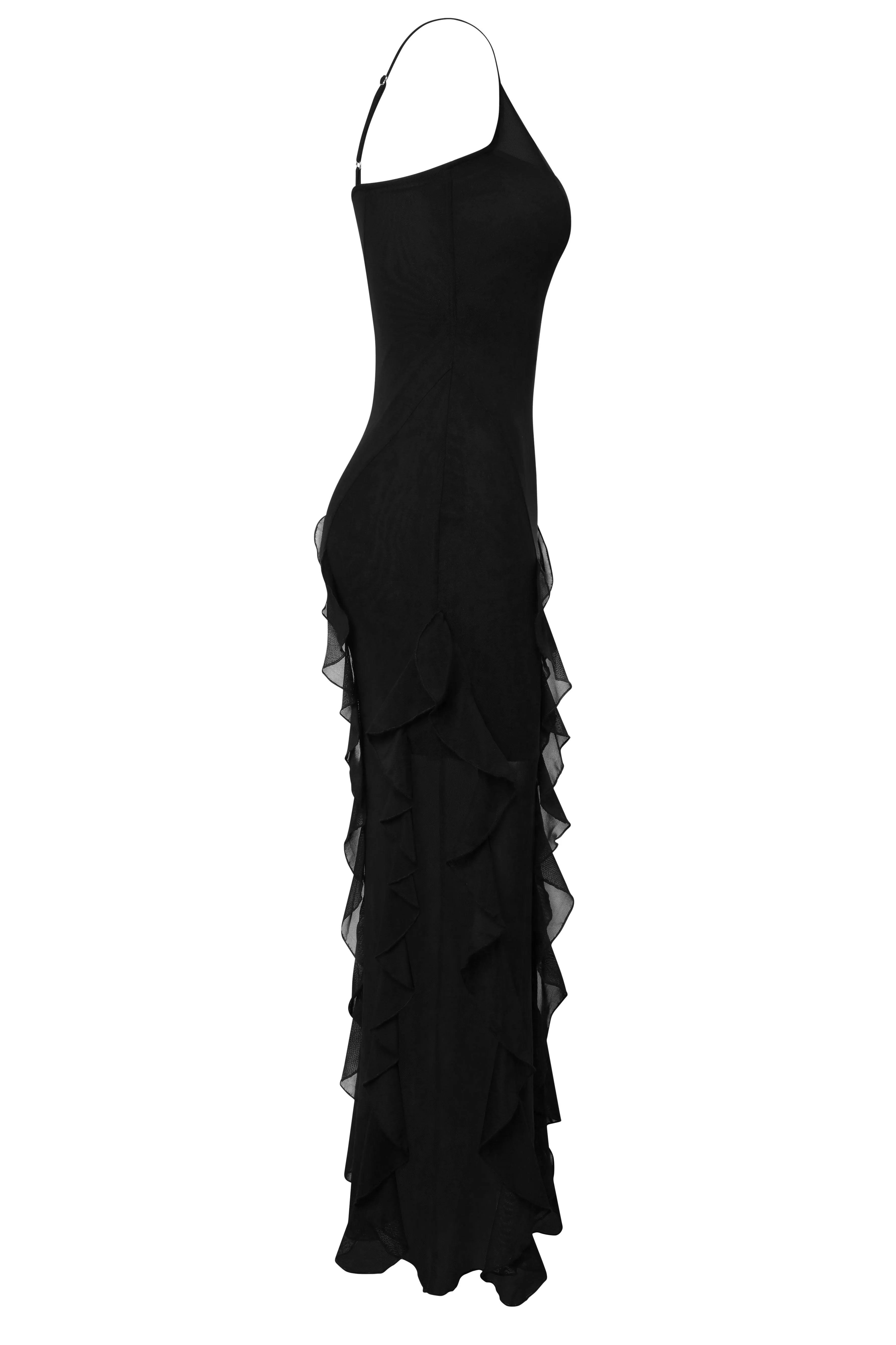 Rodeo Ruffle Graceful Mesh Maxi Dress