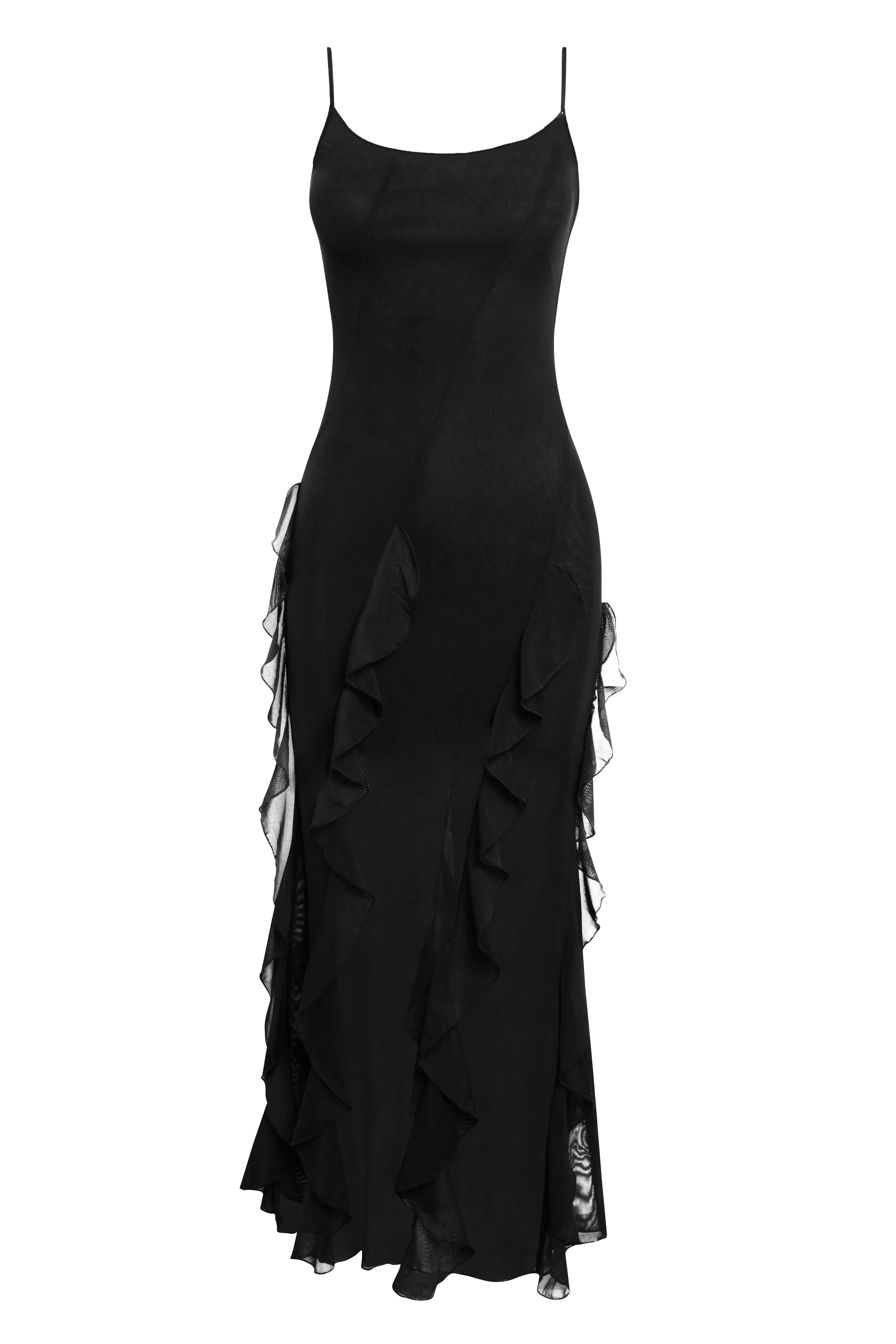 Rodeo Ruffle Graceful Mesh Maxi Dress