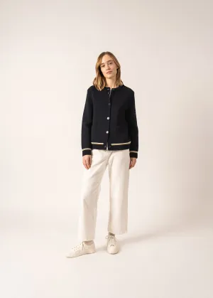 Serres Wool Jacket - with lurex details (NAVY)