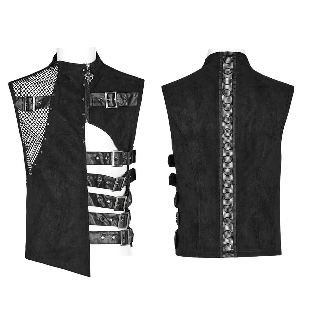 Sexy Stylish Edgy Buckled Suede Punk Vest for Men