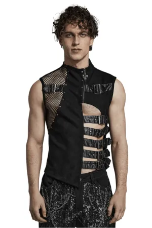 Sexy Stylish Edgy Buckled Suede Punk Vest for Men