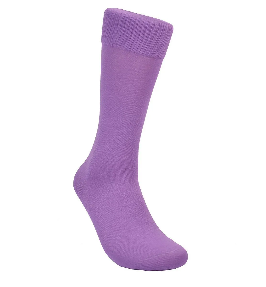 Solid Purple Cotton Dress Socks By Paul Malone