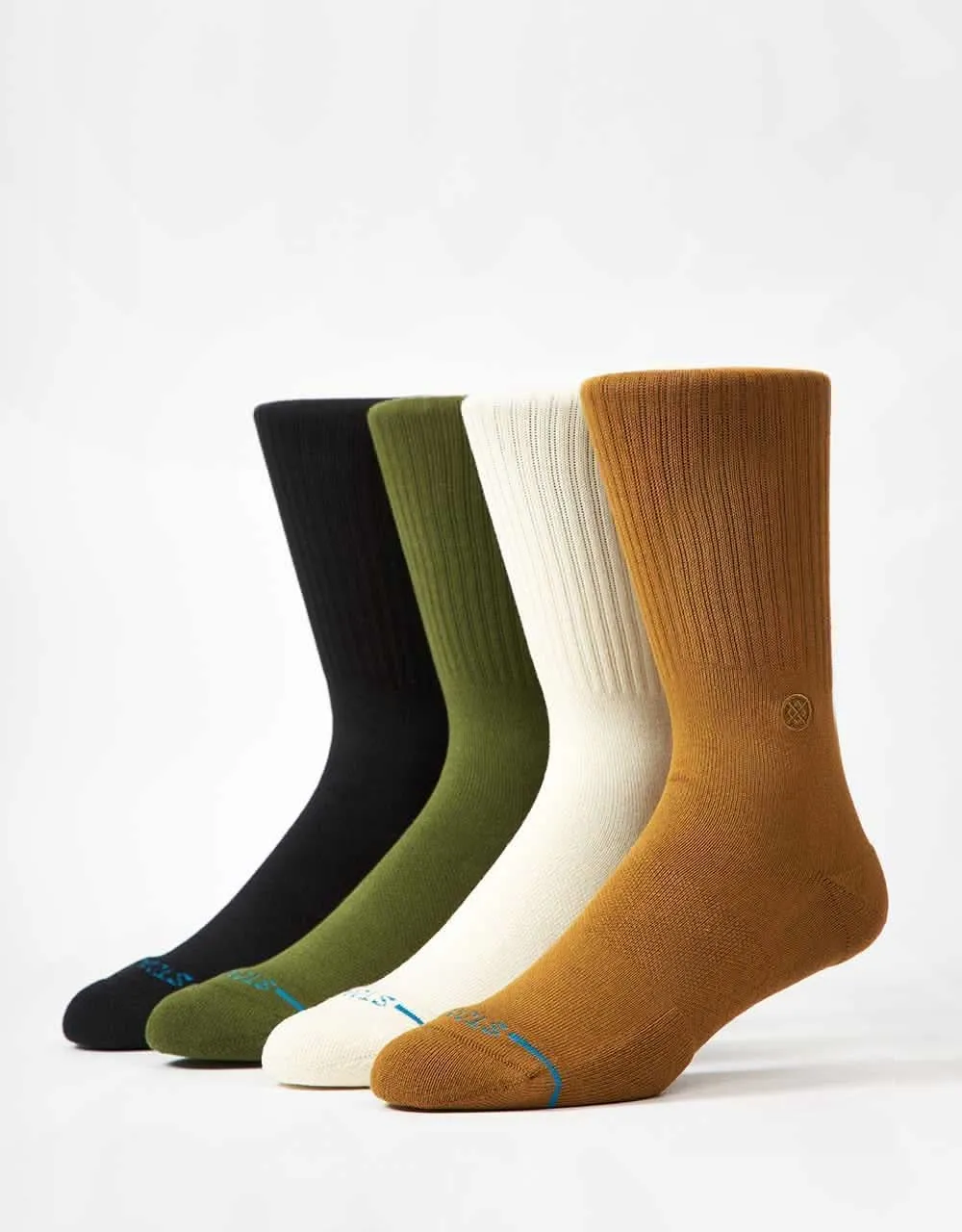 Stance Icon Crew 4 Pack Crew Socks - Gold