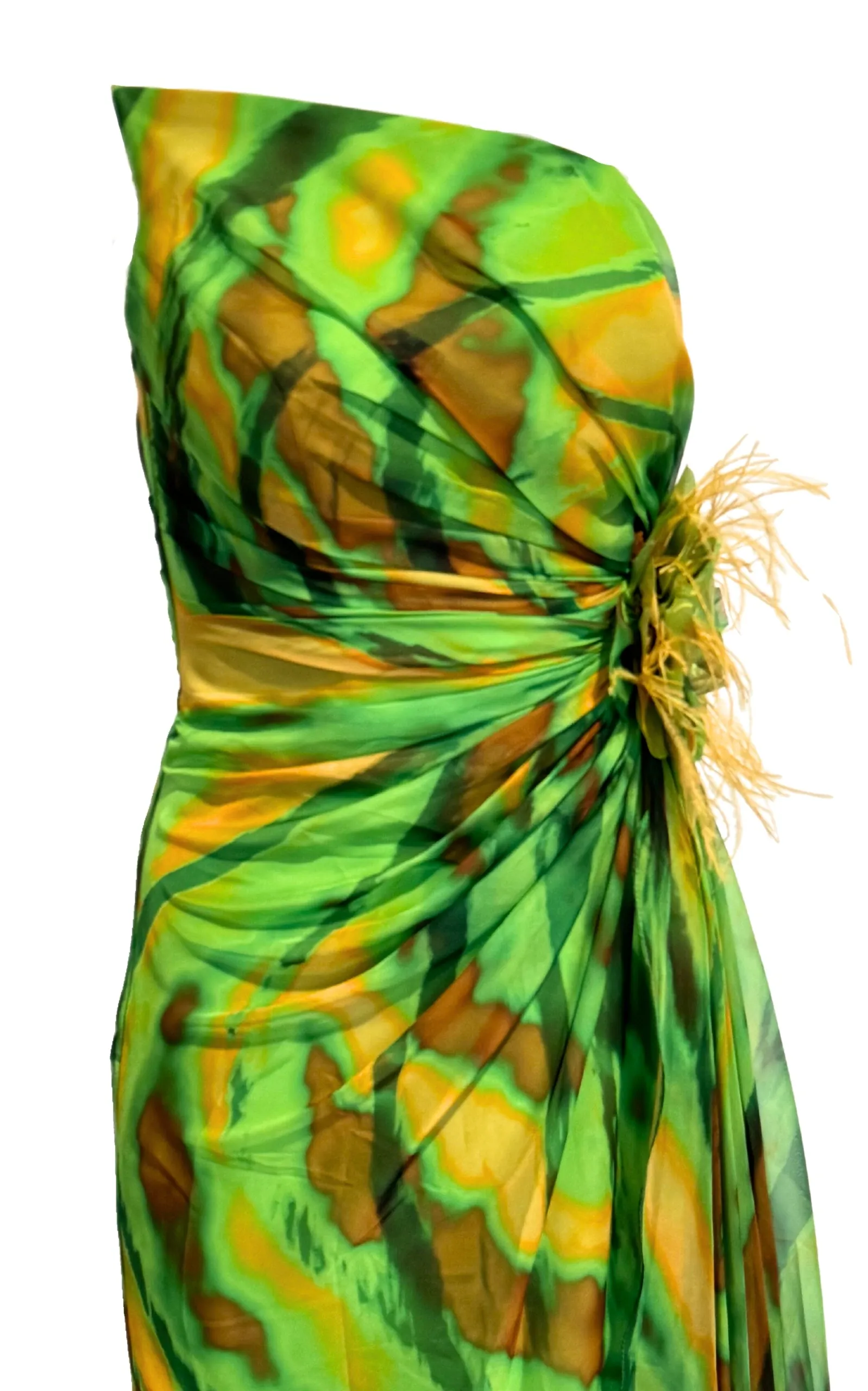 Strapless Green Cocktail Party Dress