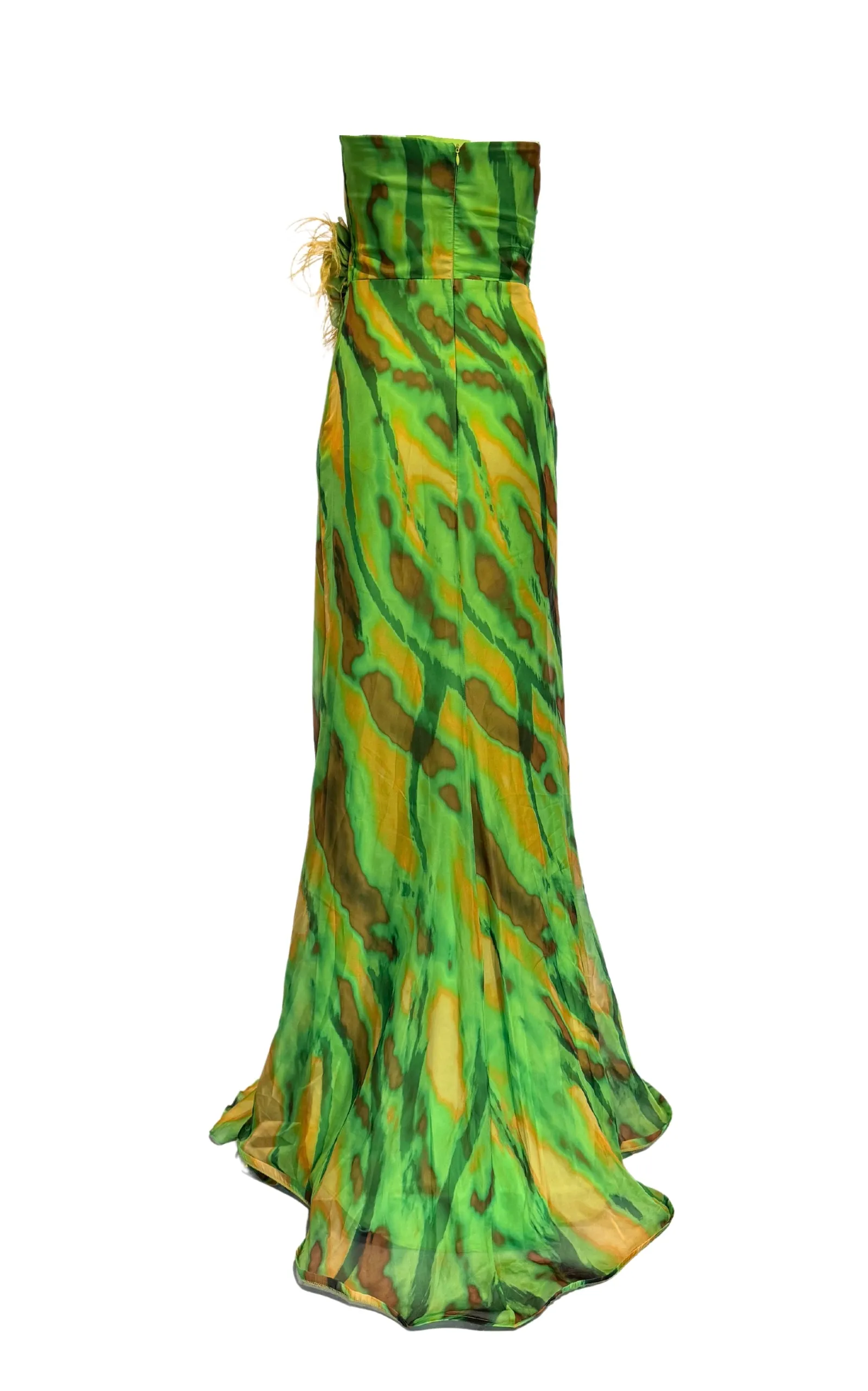 Strapless Green Cocktail Party Dress