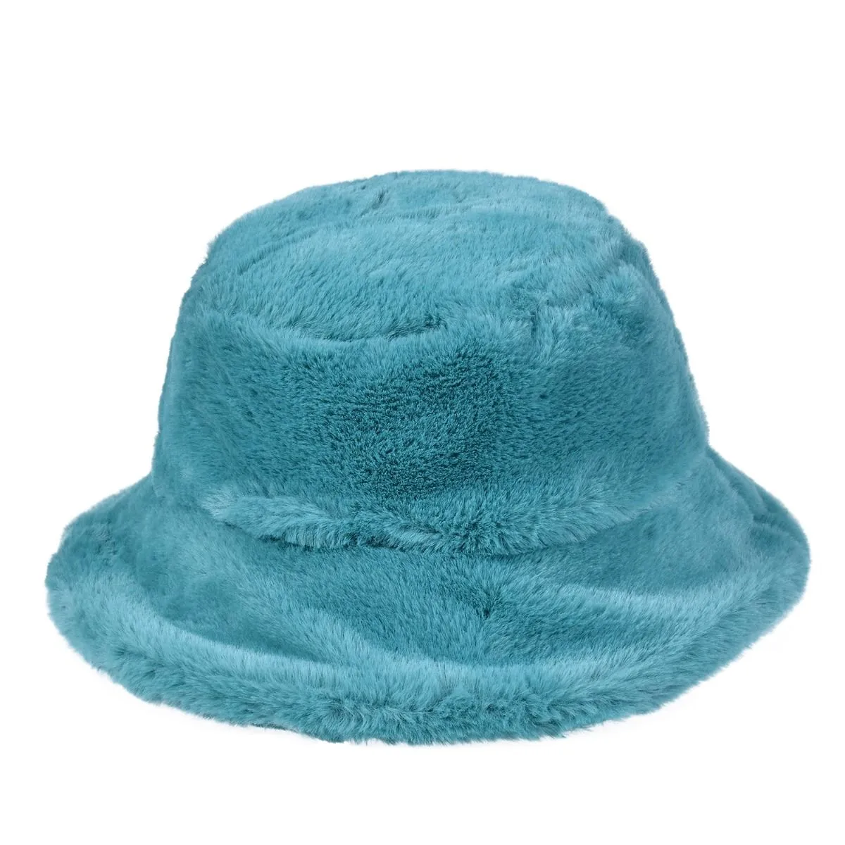 Teal Fluffy Bucket Hat