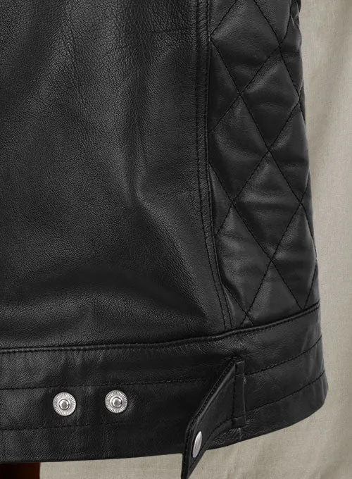 Top Quality Men's Genuine Leather Biker Vest Black