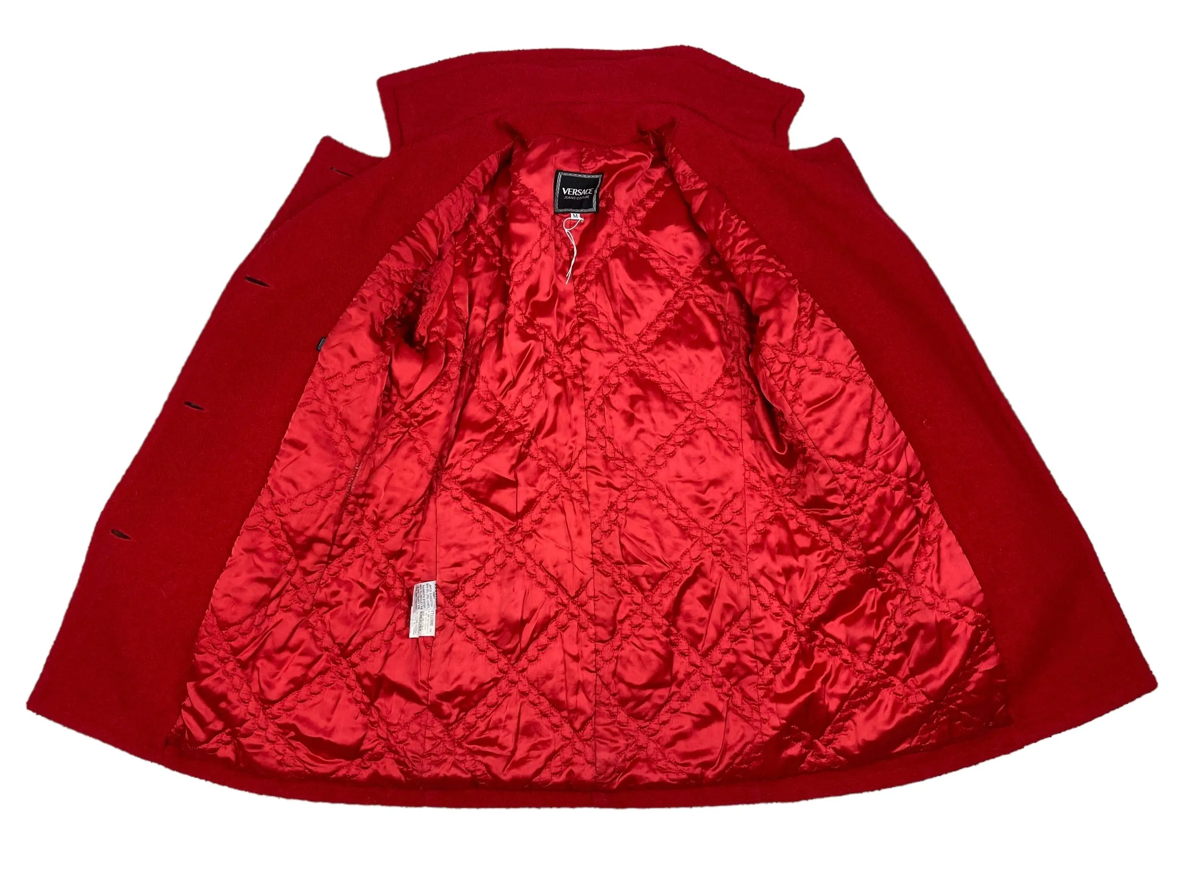 Versace c.1994 red boucle coat