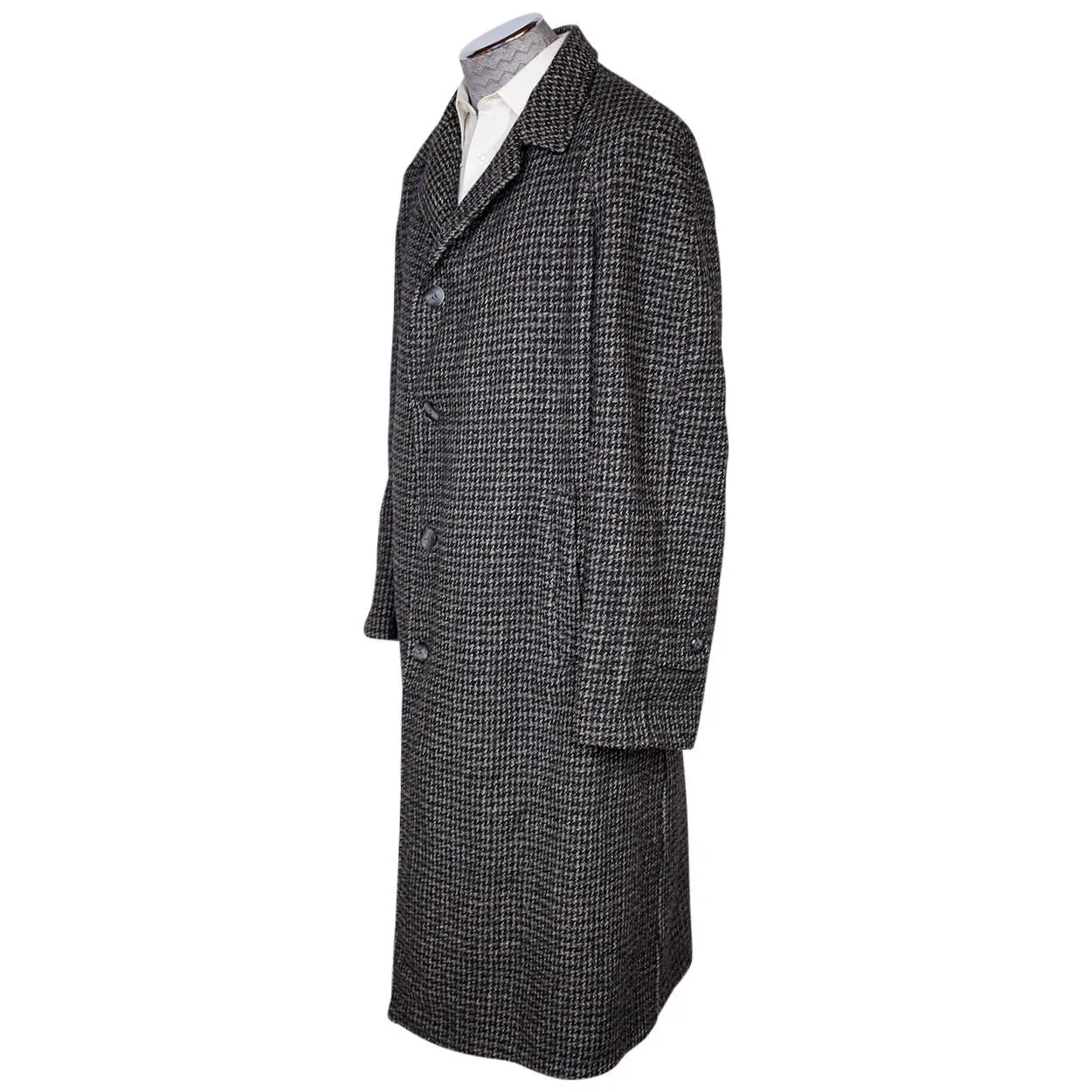 Vintage 1950s Harris Tweed Mens Overcoat Size XL Coat