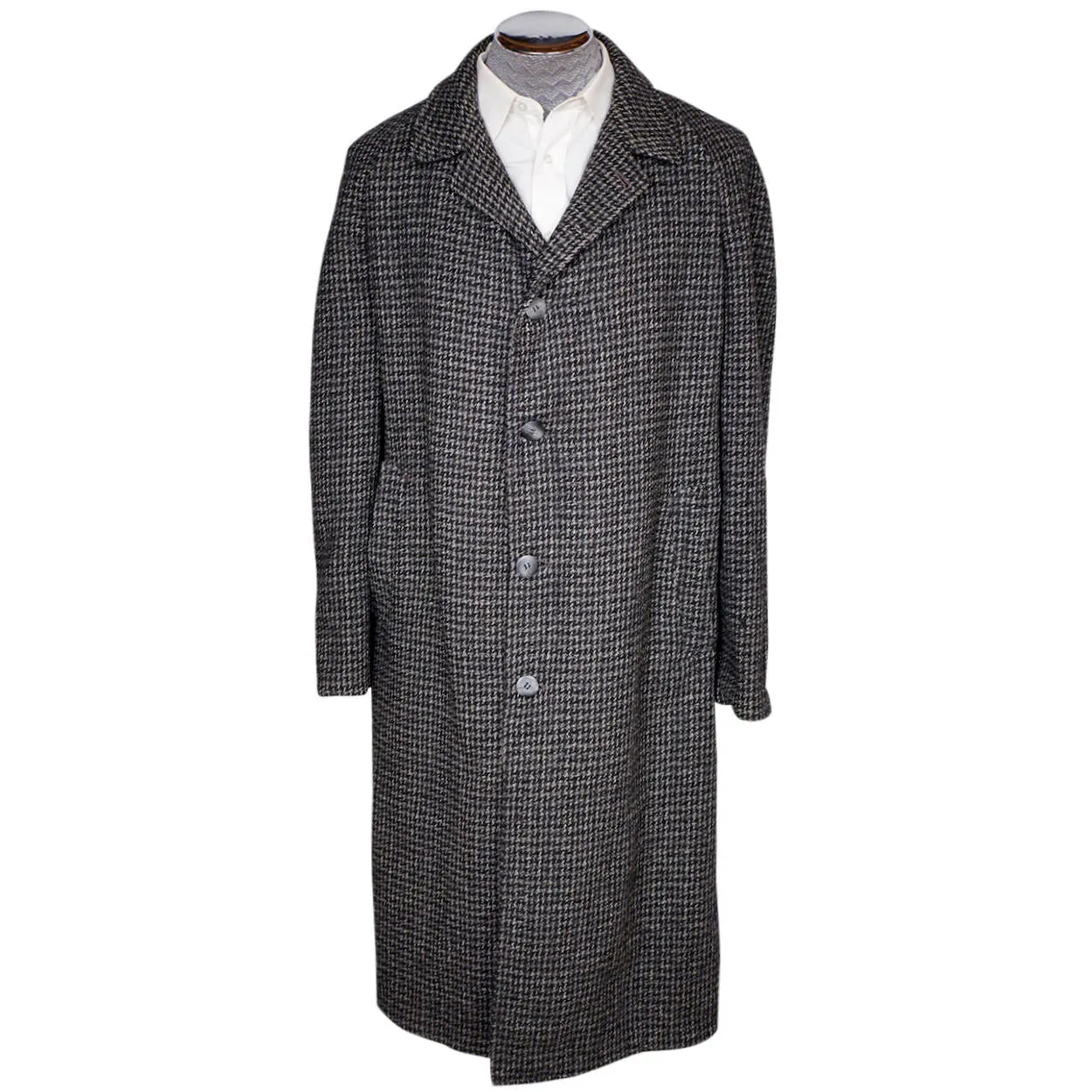 Vintage 1950s Harris Tweed Mens Overcoat Size XL Coat