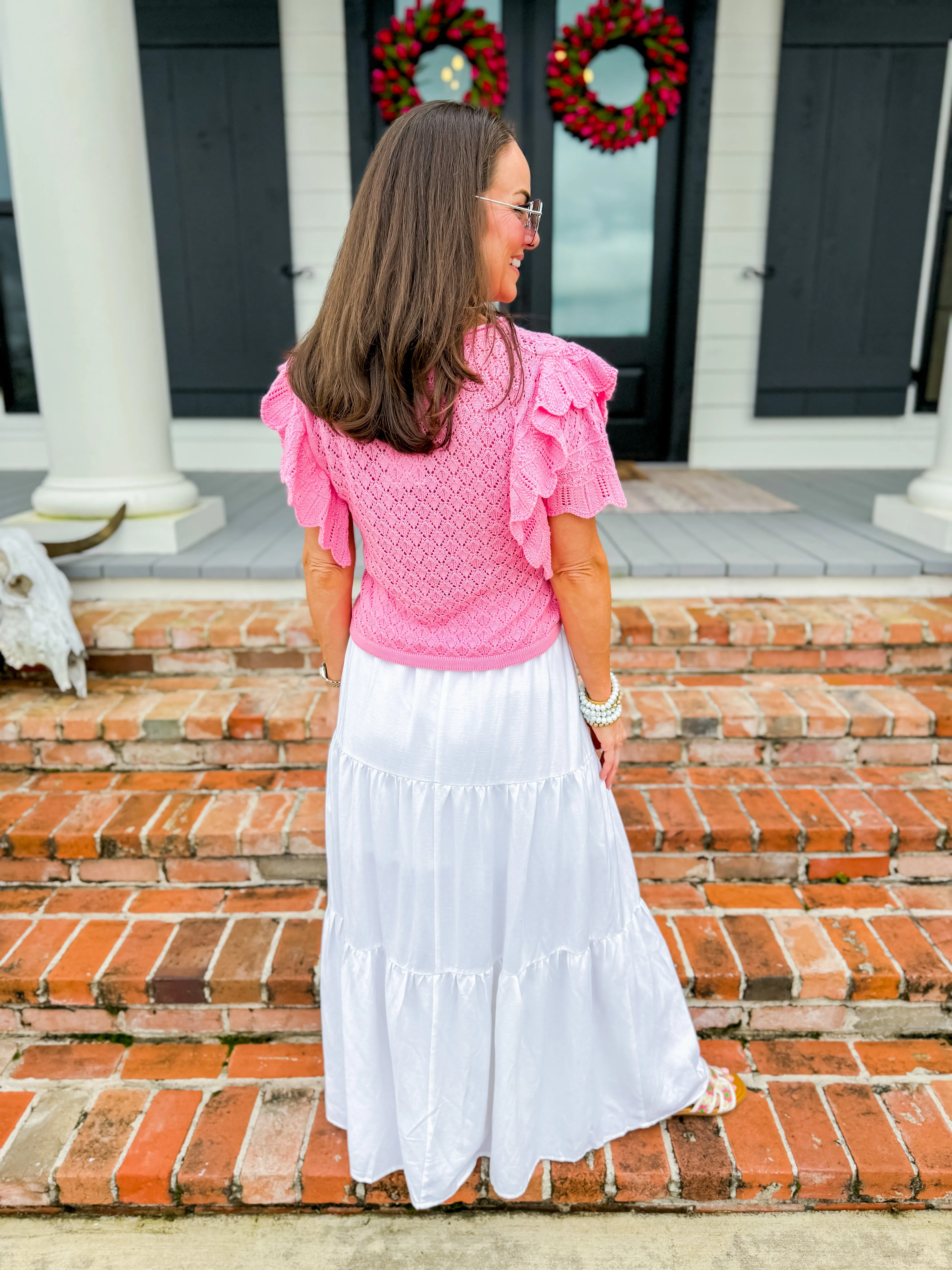 White Tiered Maxi Skirt