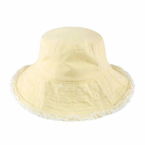 Wide Brim Frayed Bucket Hats