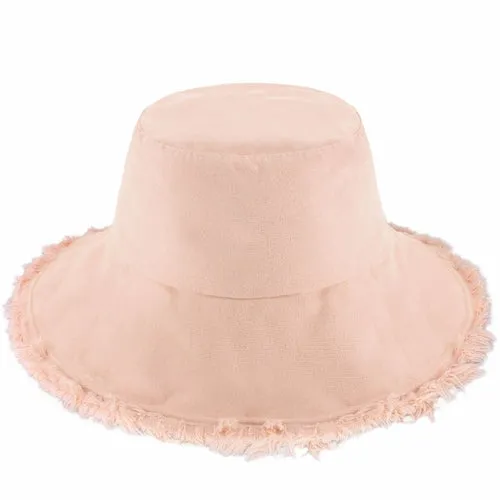 Wide Brim Frayed Bucket Hats