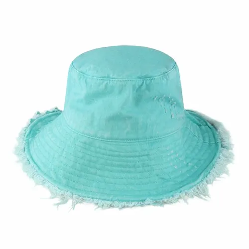 Wide Brim Frayed Bucket Hats