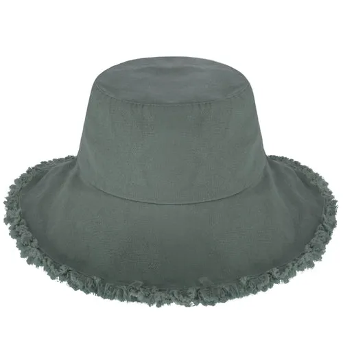 Wide Brim Frayed Bucket Hats