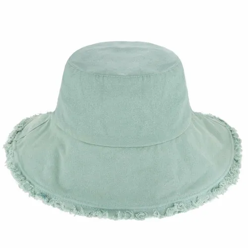 Wide Brim Frayed Bucket Hats